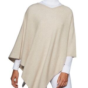 Beryll‎ Cashmere Poncho beige 100% cashmere knit luxury winter casual